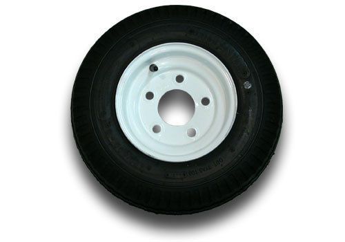 5.70 x 8 c bias trailer tire and wheel - 5 hole white - 910 lbs. #817