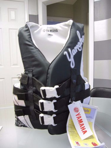 New yamaha nylon 3-buckle pfd life vest jacket unisex small black maw-12v3b-bk