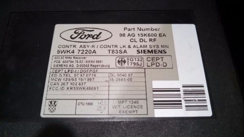 Ford alarm control module 98ag15k600ea