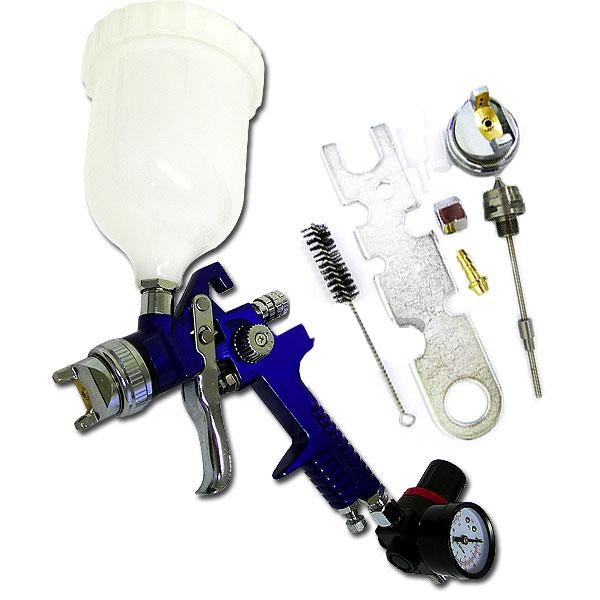 Hvlp air sprayer gun kit w/ gauge &1.4 / 2.0mm nozzle gravity feed painter pro