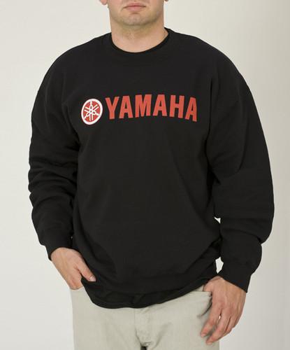 Oem yamaha red logo black crewneck sweatshirt