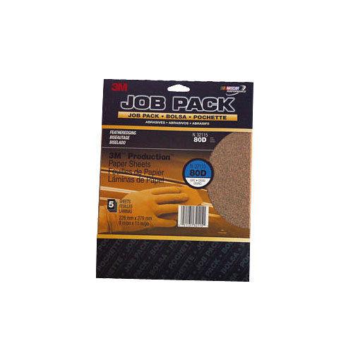 3m 80 grit brown abrasive sandpaper 9" x 11" dry sanding sheets 5 in a box 32115