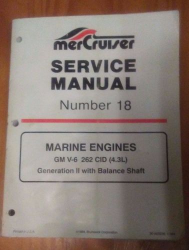 Mercruiser 90-823226 service manual #18 for gm v6 262 cid 4.3l
