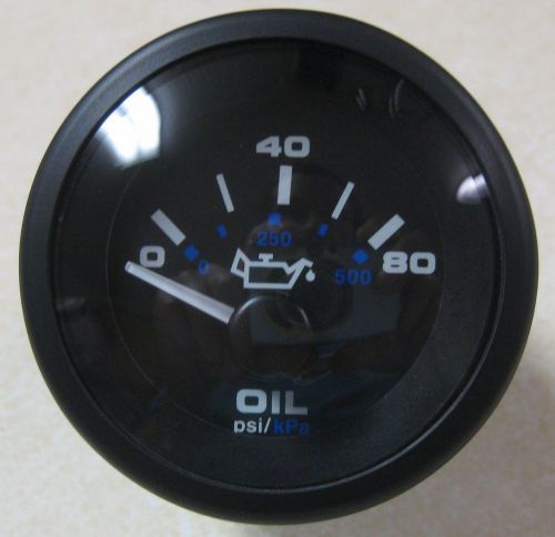 Teleflex premier series w/ domed lens boat oil pressure gauge 0-80 psi 84180