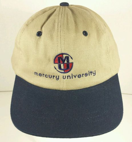 Mercury university logo hat cap adustable strapback marine outboard motors khaki
