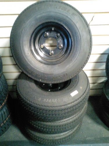 Cushman black tire &amp; wheel 5.70x8 5 lug set p/n 887023