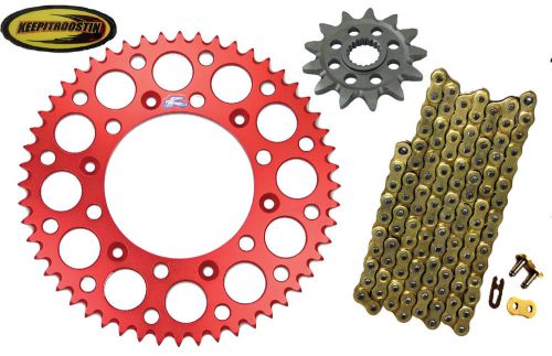 Gold oring chain and red renthal sprocket 13 51 kit fits crf 250 2004-2013 crf25