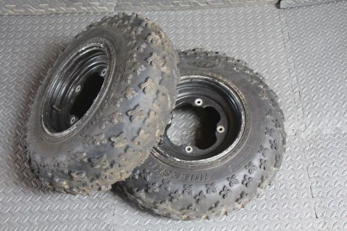 Holeshot gncc front tires aluminum wheels rims yamaha banshee yfz450 raptor y-15