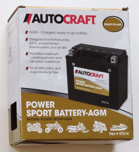 New  autocraft power sport battery-agm etx14