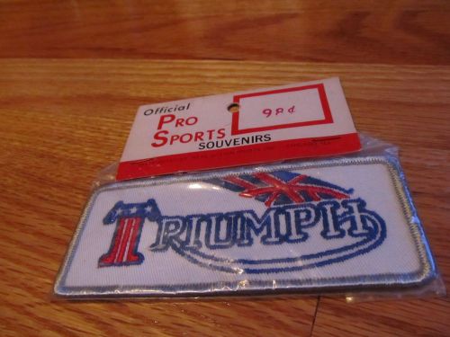 Vtg circa 1970&#039;s nos triumph motorcycle embroidered patch original package