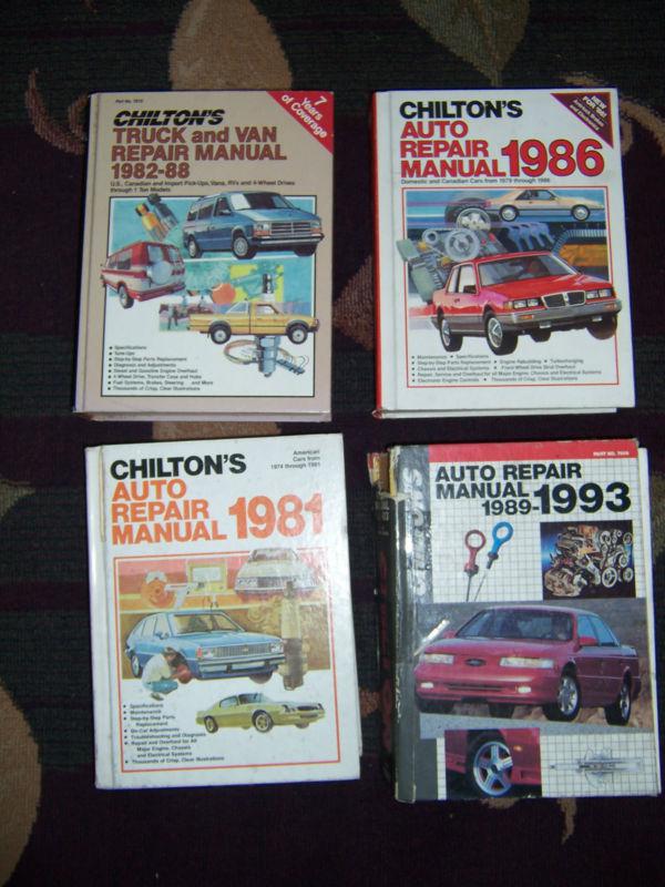 4 chilton auto repair manuals 1974-1993 car truck van repair books vintage