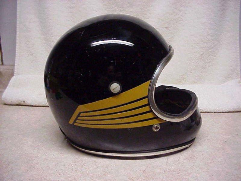 Arthur fulmer motorcycle helmet black with gold stripes af-50 sz ex large