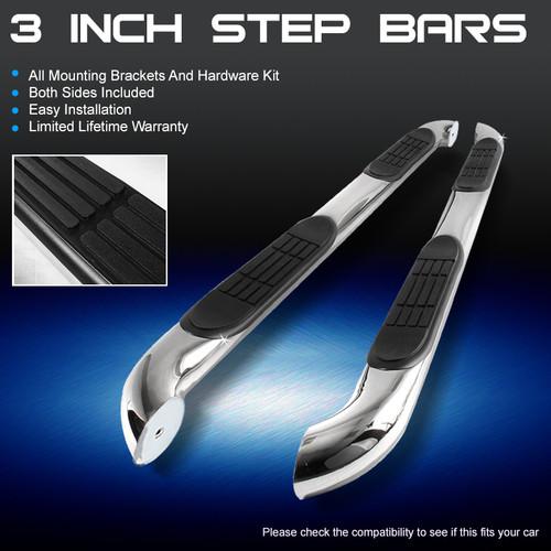 11-13 grand cherokee 3" polished stainless steel side step nerf bars boards pair