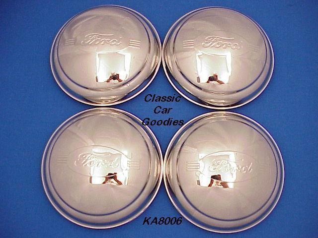 1946 "ford" truck hub cap (4) polished stainless steel