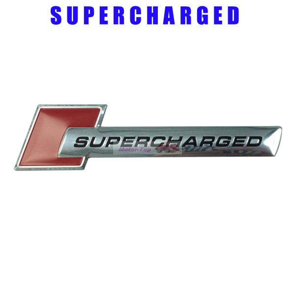 Red supercharged engine emblems badge sticker for land rover jaguar chevrolet 
