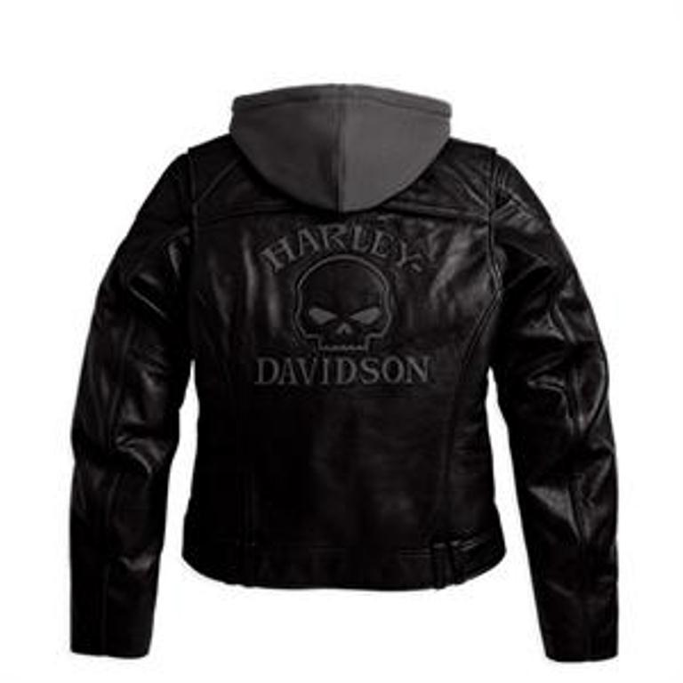 Harley davidson women's skull 3 in 1 leather jacket * medium * 98152-09vw