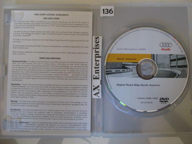 2008 - 2009 audi a5 s5 navigation dvd # 884 bk ver mmi 2008/2009 update map 2009