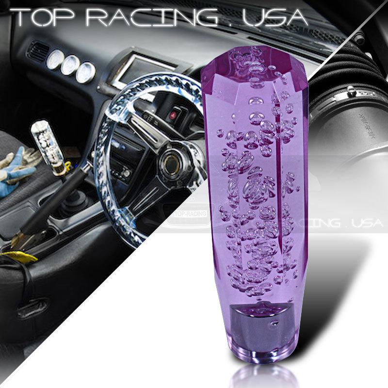 Universal 150mm octagon crystal bubble jdm/vip style  shifter shift knob purple