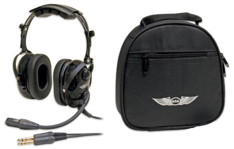 Asa airclassics headset hs-1a and asa single headset bag asa-bag-hs-1 combo