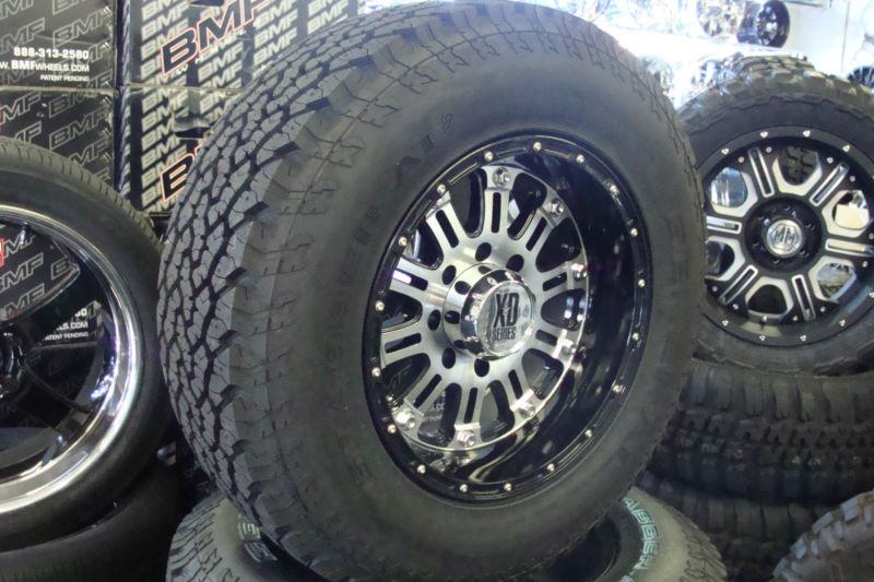 18" xd 795 hoss black wheels 275/70-18 33" general grabber tires 2500hd dodge
