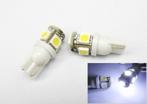 High power 5 smd led light lamp t10 161 168 194 2825 921 w5w dome map bulb white