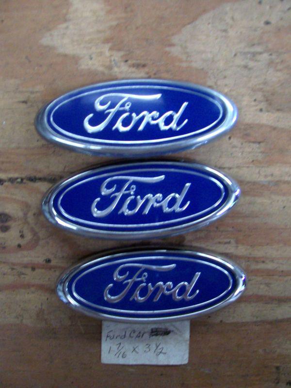 Ford blue oval script lot ornament emblem  g/c g/color   1 7/16 x 3 1/2" 