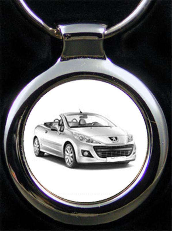 Engraved key chain peugeot 207cc including text gift idea