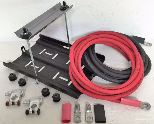Auxiliary/dual battery tray kit, 12 gauge steel and 12 feet of 2 gauge cable