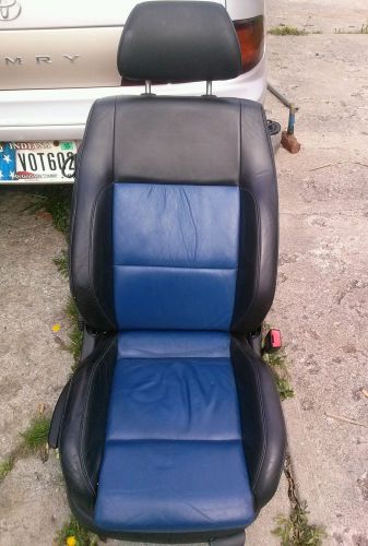 00 01 02 vw volkswagen beetle turbo s front and rear seats, black / blue leather