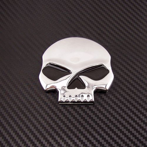 Chrome devil skull head emblem sticker badge 3d metal demon for harley-davidson