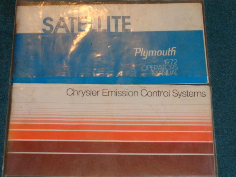 1972 plymouth satellite owner's manual set / guide book / original!