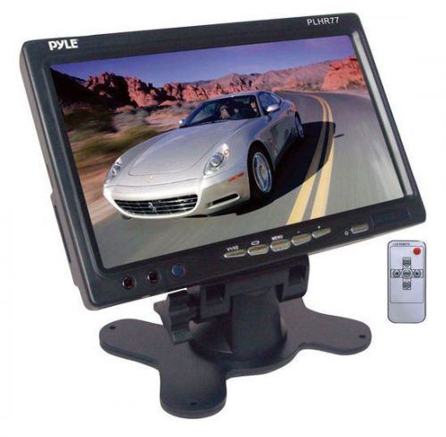 New! pyle plhr77 7&#039;&#039; lcd video monitor with headrest shroud and universal stand