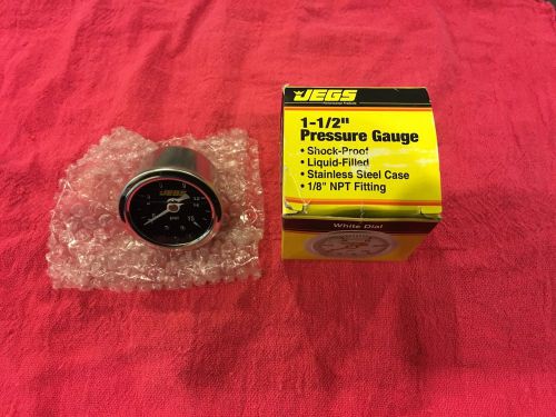 Jegs performance products 41010 fuel pressure gauge 0-15 psi black dial