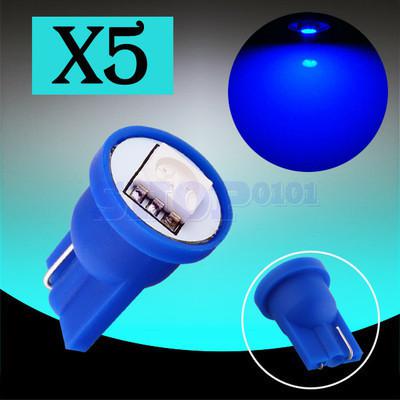 5pcs t10 1 smd 5050 blue license plate 194 w5w led car light bulb lamp