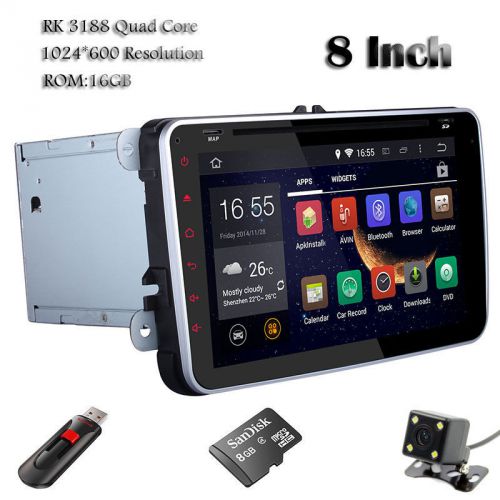 1024*600 quad-core android 4.4.4 8&#034; car dvd stereo player gps for vw volkswagen