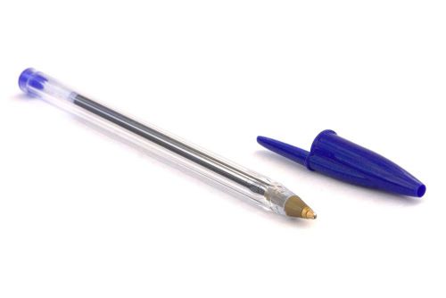 Pen stylus blue bluish long lenghty ink thin lean live long nib bic sky