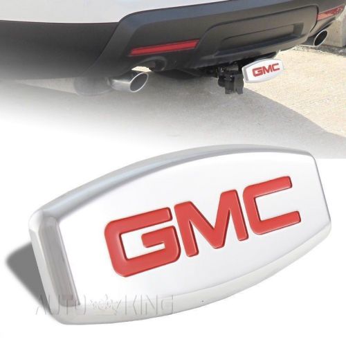 Gmc 3d logo bully chrome finish trailer tow hitch cover 1.25&#034; &amp; 2&#034; receivers