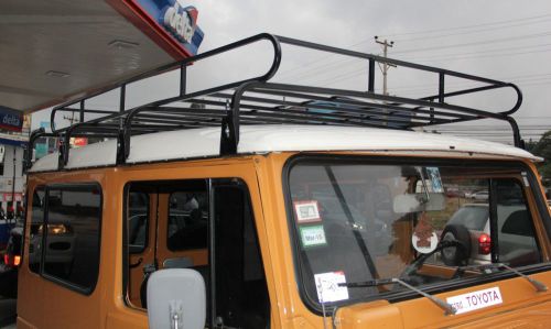 Fj40 , bj40 , long safari land cruiser roof rack w/ ladder and mounting hardware