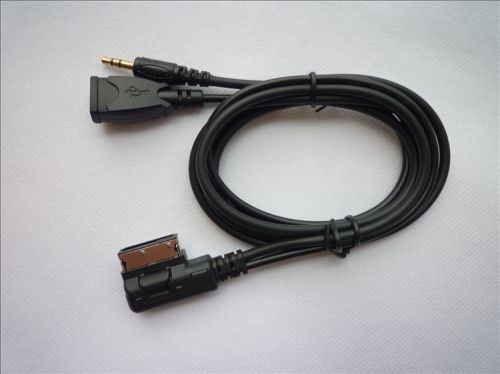 Music 3.5mm jack + usb aux interface ami mdi cable adapter for mercedes-benz