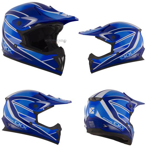 Mx helmet ckx tx 696 event blue/white glossy small adult motocross off road