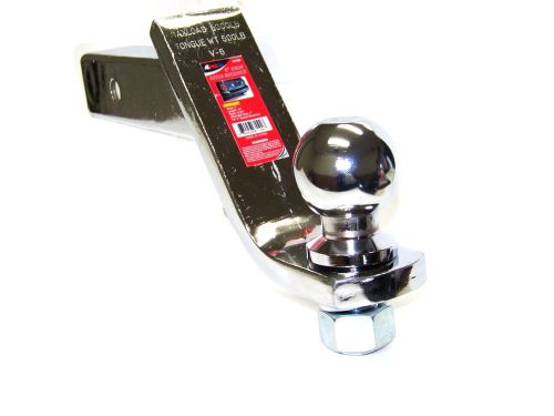 4&#034; chrome drop hitch receiver trailer ball mount 2&#034; receiver with  2-5/16&#034; ball