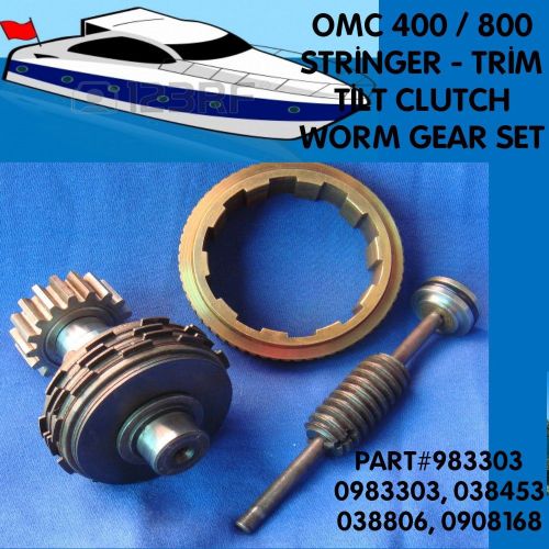 Omc 400 / 800 stringer trim tilt clutch worm gear set ~ 983303, 0983303, 0308453