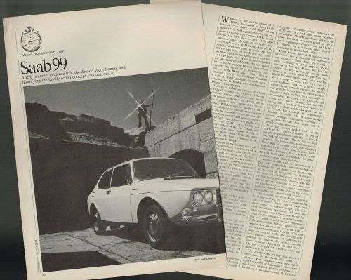 Vintage 1969 saab 99 road test {brochure info} by car &amp; driver