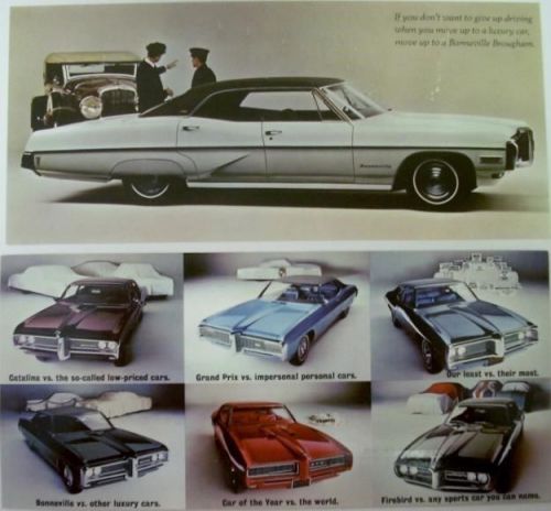 1968 pontiac dealer post cards  bonneville catalina grand prix firebird gto
