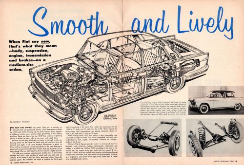 Original 1959 fiat 1800 &amp; 2100 sedans motor trend preview-2- 8&#034; x 11&#034; pages
