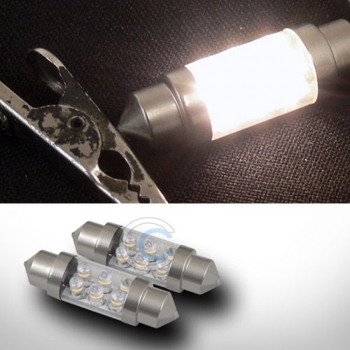 2x warm white 36mm festoon 6 count led light bulb glove box/dome/map 6423 6461
