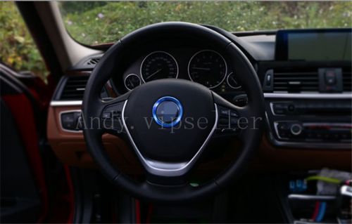 1pcs car blue luxury auto aluminum alloy steering wheel center decorations ring