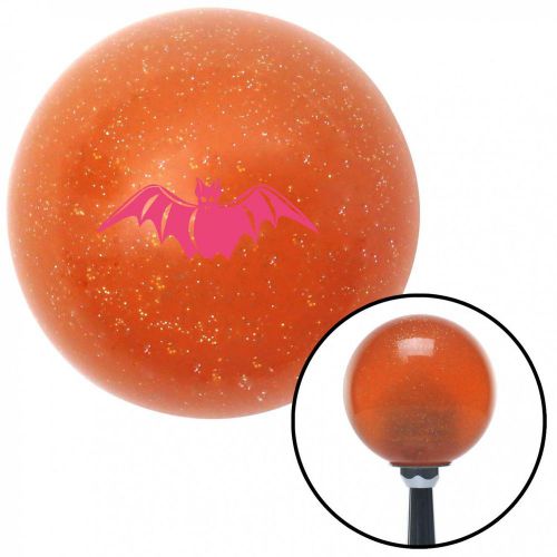 Pink bat orange metal flake shift knob with 16mm x 1.5 insertcustom cover