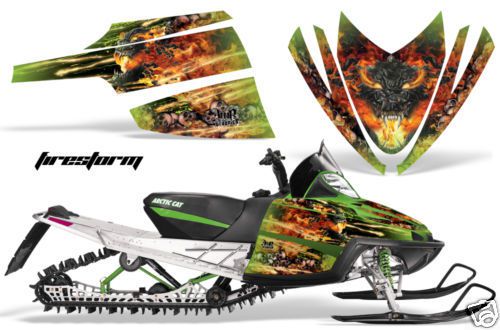 Amr sled sticker decal wrap kit m8 m7 arctic cat m series crossfire graphic fire