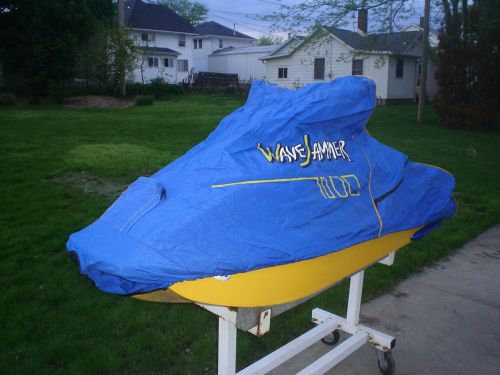 Yamaha wave jammer cover &#039;89 blue with yellow piping new oem